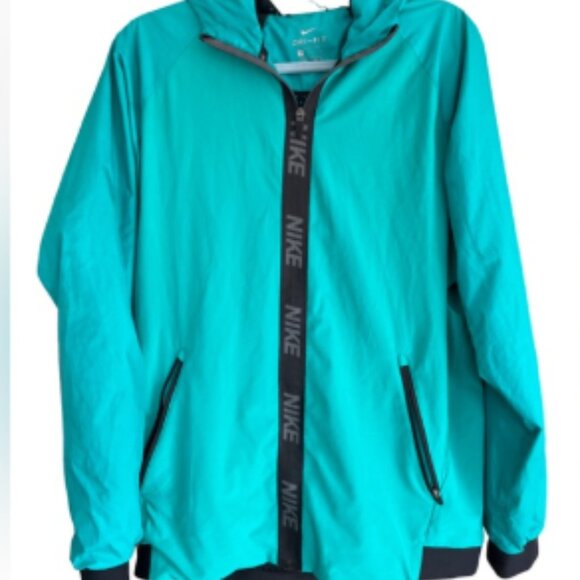 Nike Dri-Fit Full Zip Mesh Lined Men’s Jacket Green Black Size Medium - Picture 2 of 9
